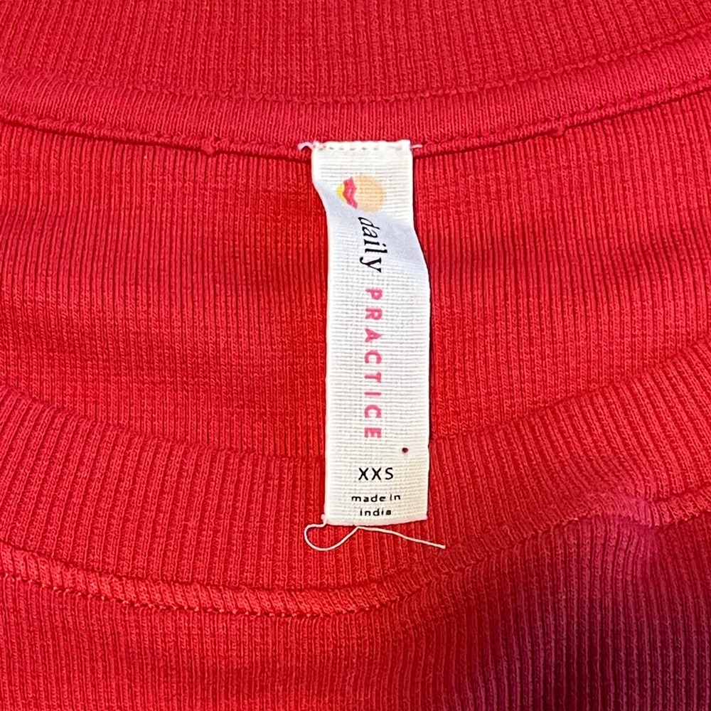 Daily Practice Red Mini Dress Short Sleeve Drawstring Waist Pockets Size XXS - Picture 5 of 6